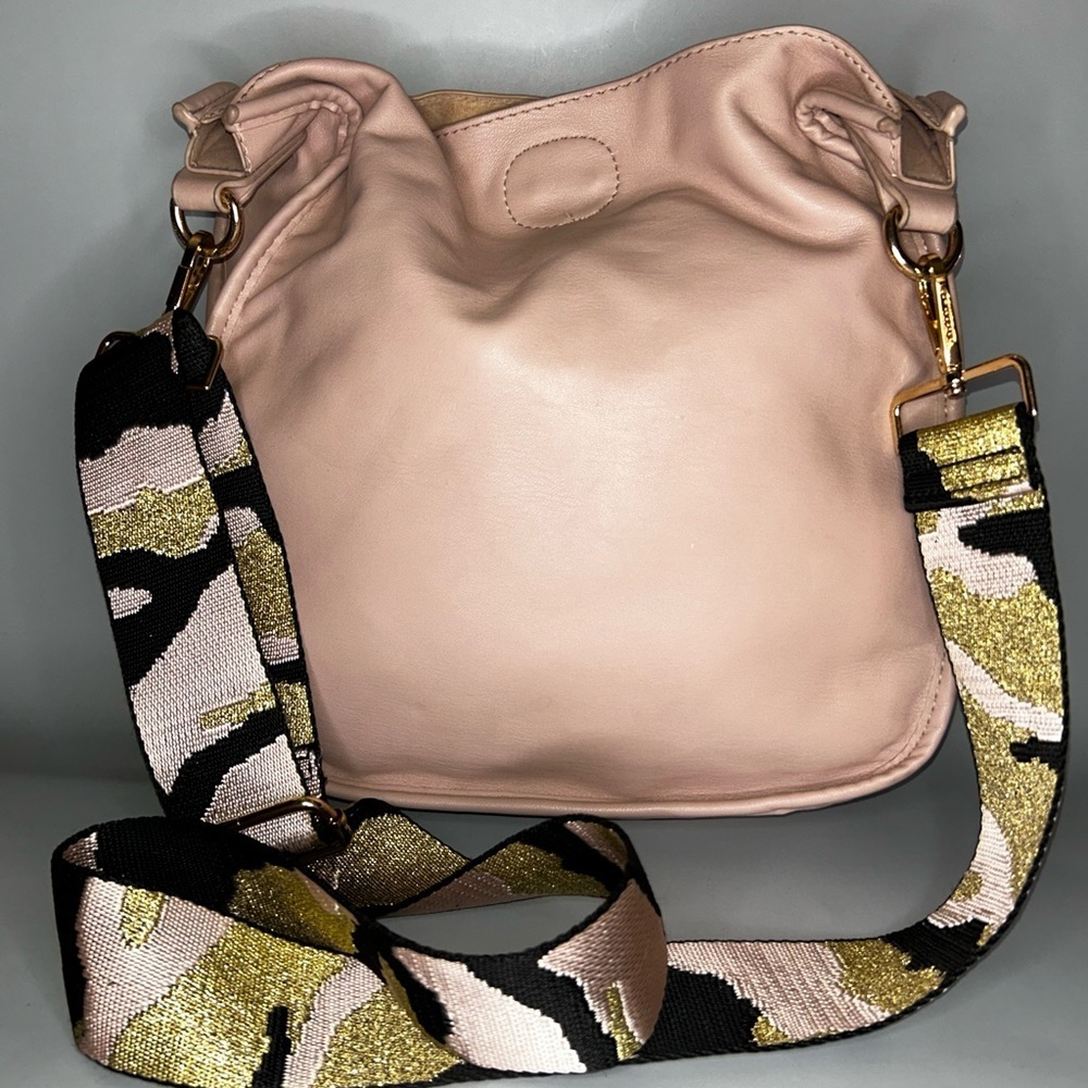 Pre loved vegan leather Ah-dorned messanger bag - Picture 2 of 16